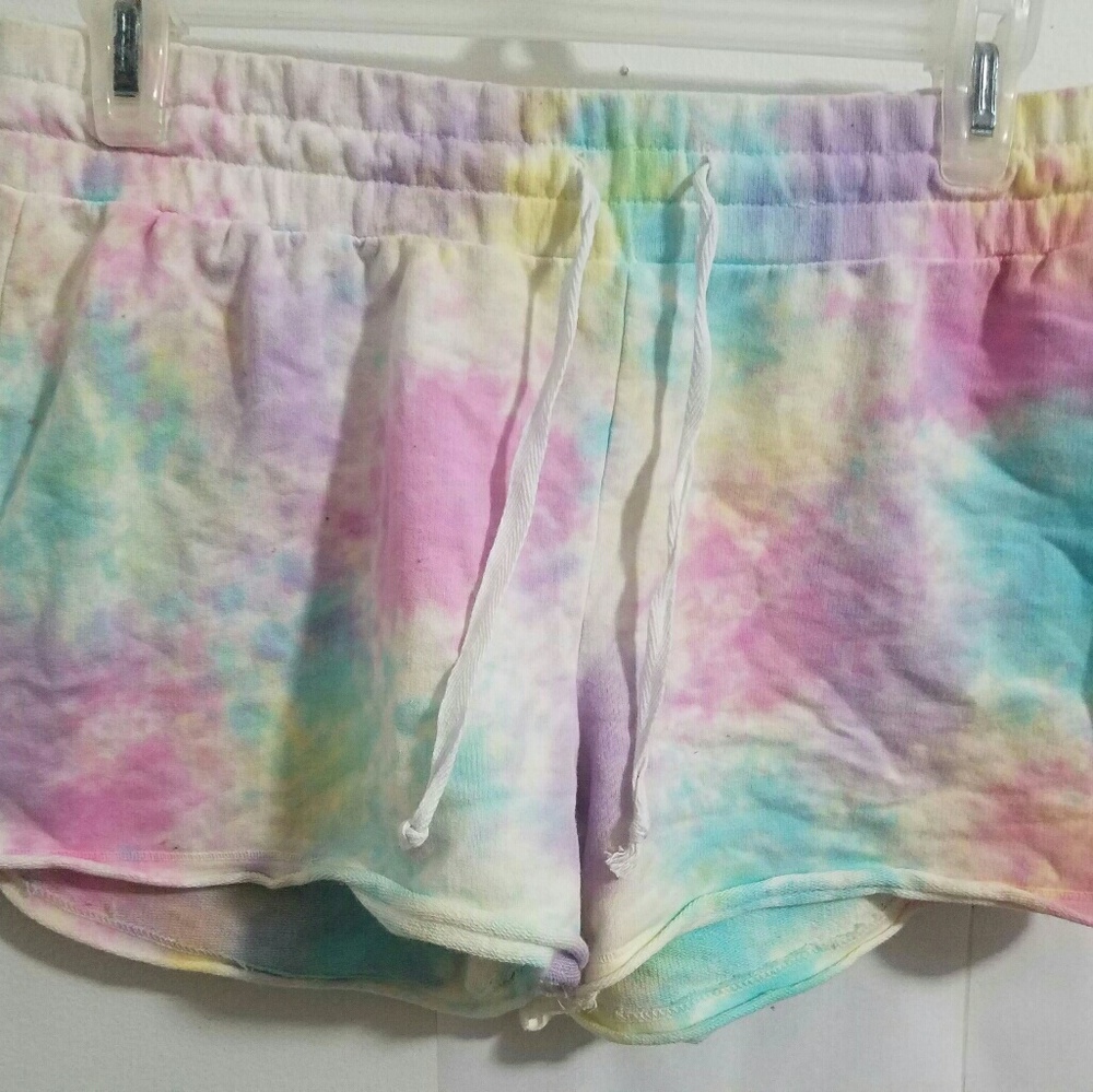 Gold rush tie dye shorts